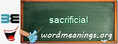 WordMeaning blackboard for sacrificial